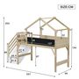 Voir la diapositive 3 : MERAX Lit enfant mi hauteur 90x200cm pin coloris blanc+naturel