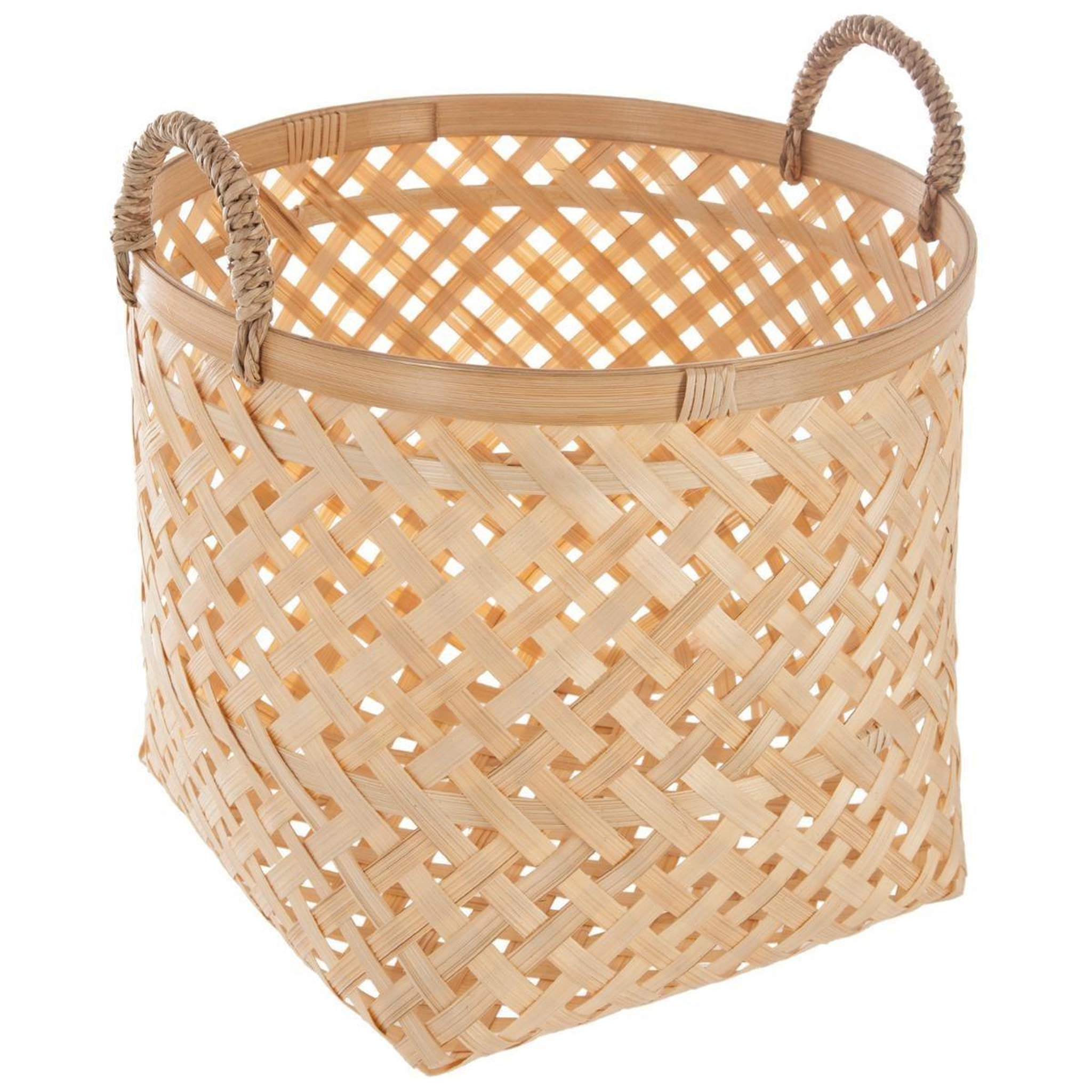 Voir la diapositive 3 : ATMOSPHERA Lot de 3 paniers de rangement  bambou  35cm naturel