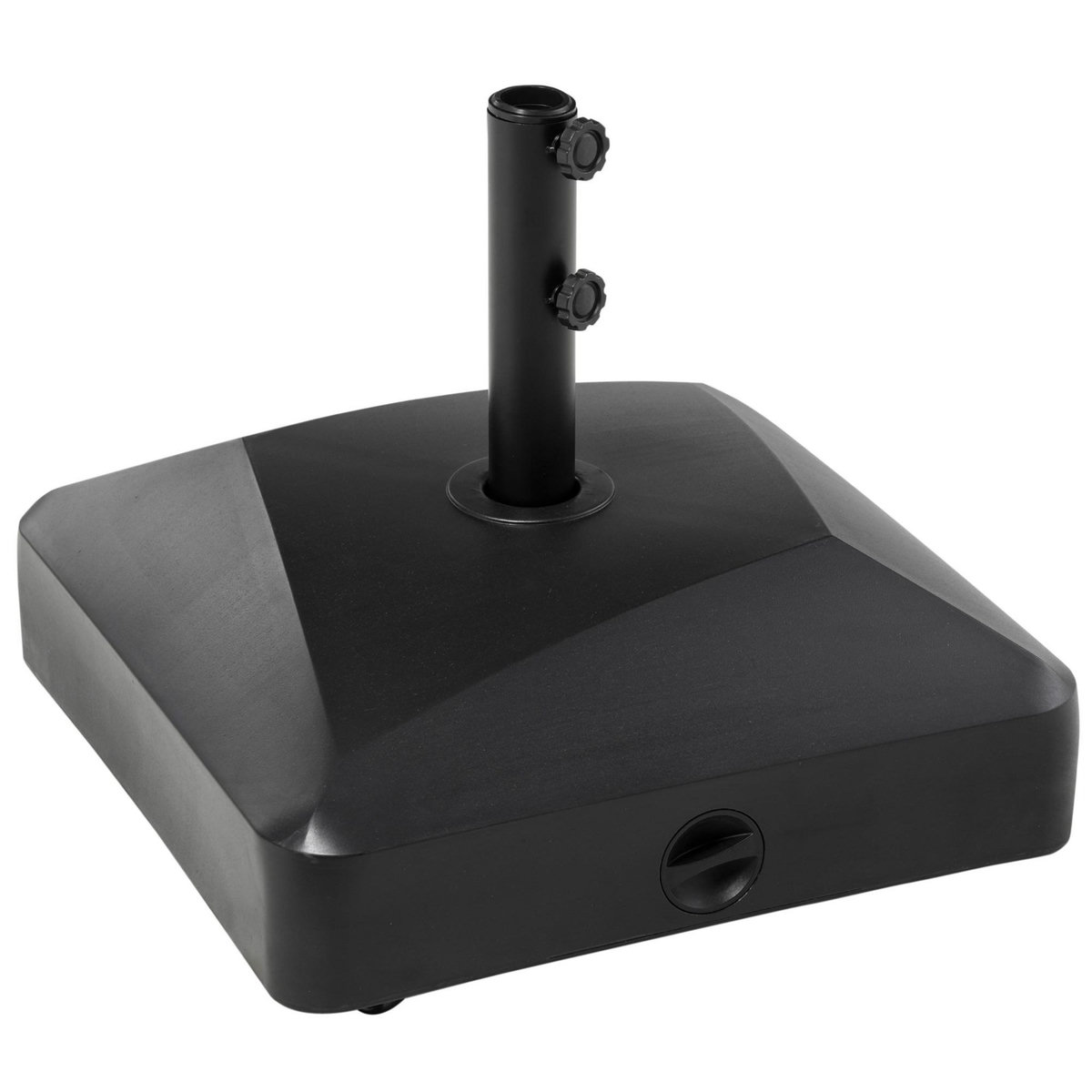 OUTSUNNY Pied de parasol carré à lester - dim. 54,5 x 54,5 x 48 cm - roulettes PE noir