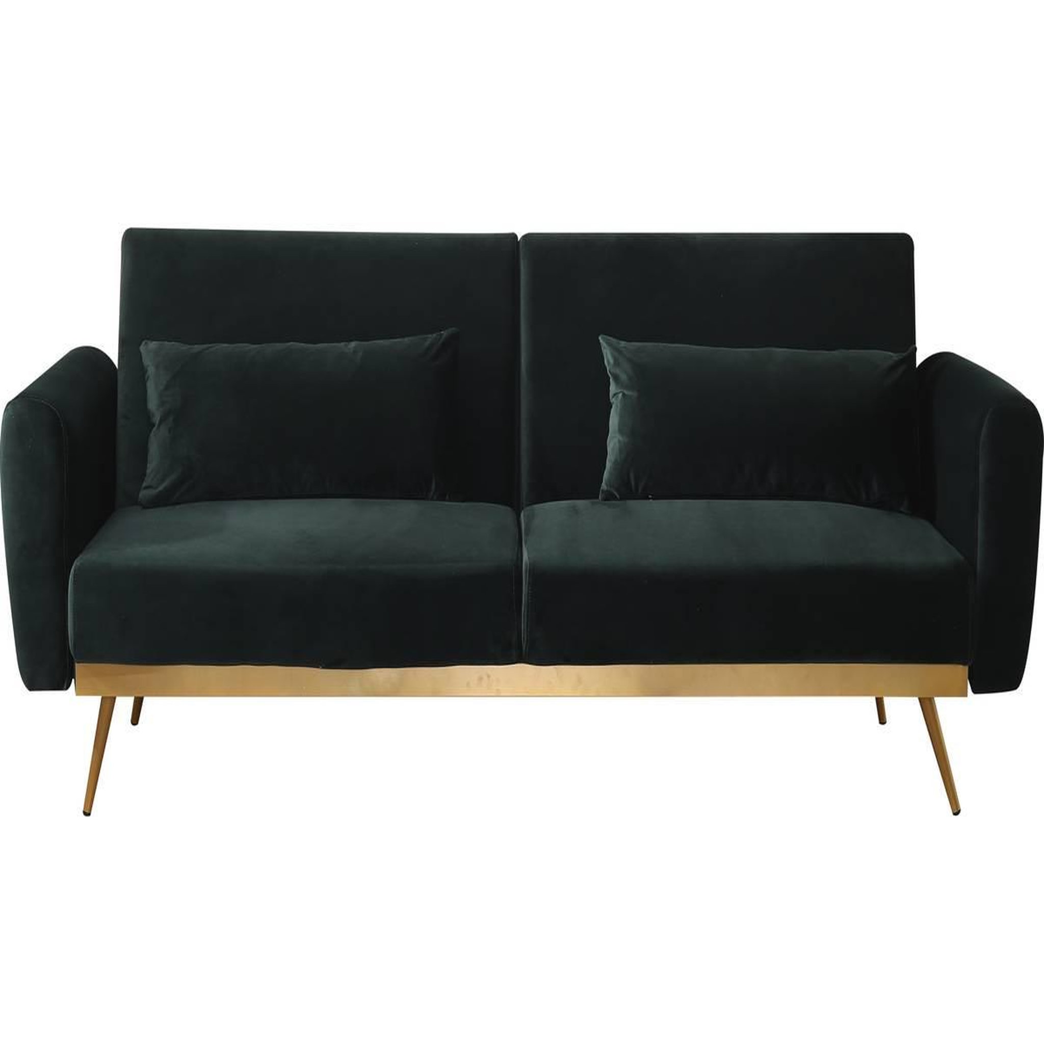 Voir la diapositive 3 : Habitat et Jardin Canapé Clic Clac en velours  Donia  - 203 x 81 x 83 cm - 3 places - Vert foncé