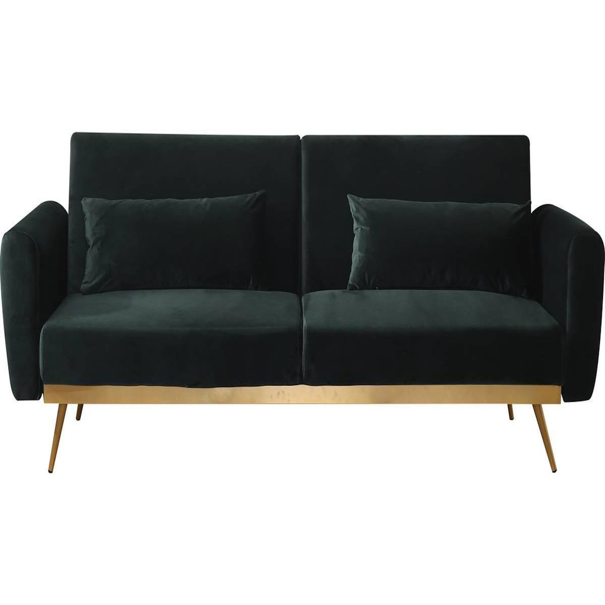 Habitat et Jardin Canapé Clic Clac en velours  Donia  - 203 x 81 x 83 cm - 3 places - Vert foncé