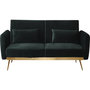 Voir la diapositive 3 : Habitat et Jardin Canapé Clic Clac en velours  Donia  - 203 x 81 x 83 cm - 3 places - Vert foncé