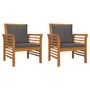 Voir la diapositive 2 : VIDAXL Chaises de canape coussins gris fonce lot de 2 acacia massif