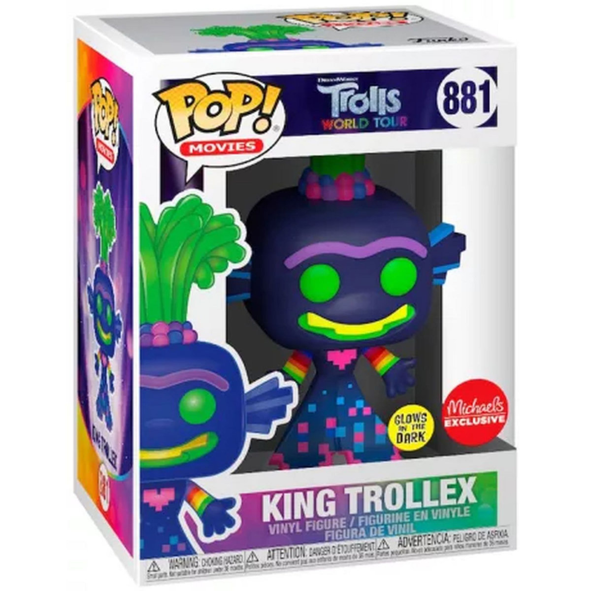 FUNKO Figurine Pop! Les Trolls Roi Trollex Brillant 881 
