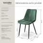 Voir la diapositive 6 : tectake Lot de chaises rembourrées aspect velours vert foncé Lot de 6