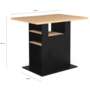 Voir la diapositive 5 : ID MARKET Ilot central UGO 110 cm bois noir et imitation hêtre avec rangements