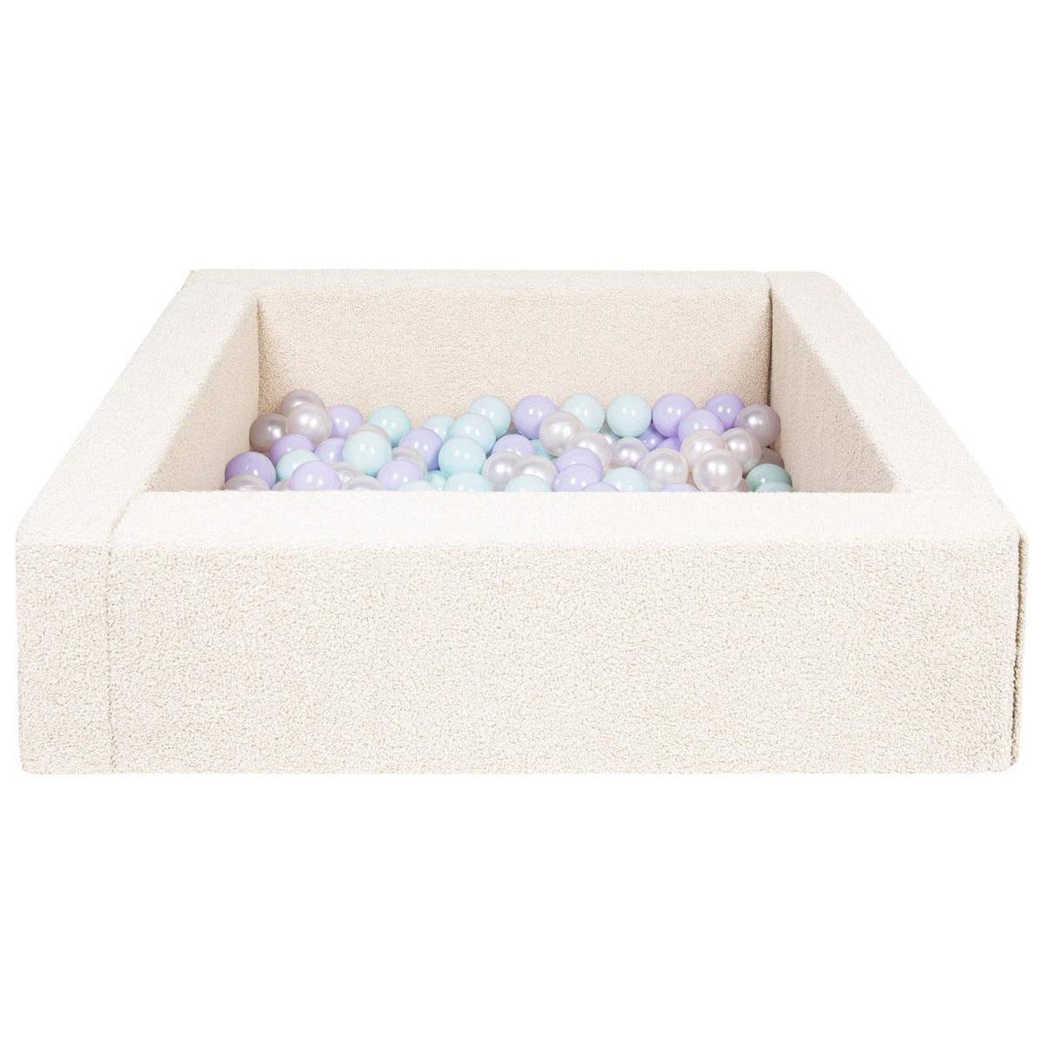 VELINDA Piscine à balles carrée en boucle + 200 balles, 5 éléments — crème/perle, violet, Menthe