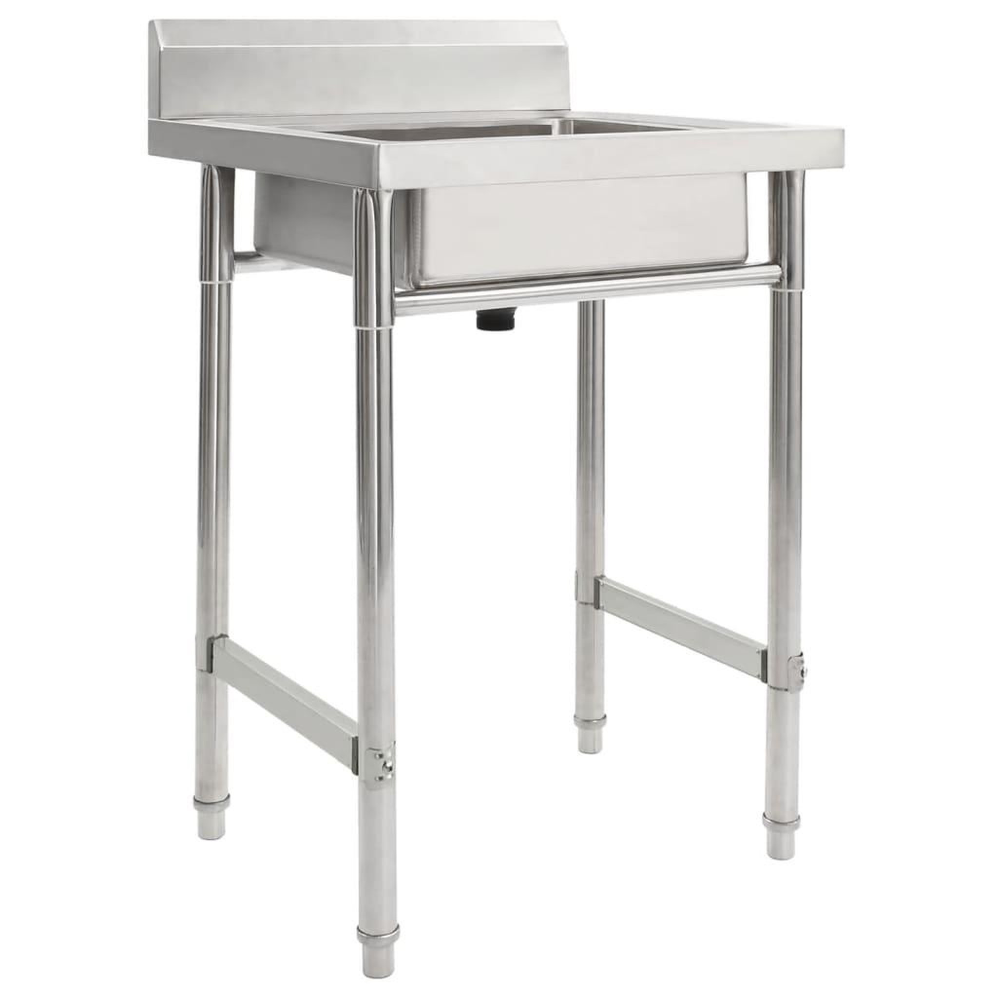 VIDAXL Evier de cuisine seul lavabo acier inoxydable