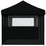 Voir la diapositive 4 : VIDAXL Tente de reception pliable escamotable 3 parois laterales noir