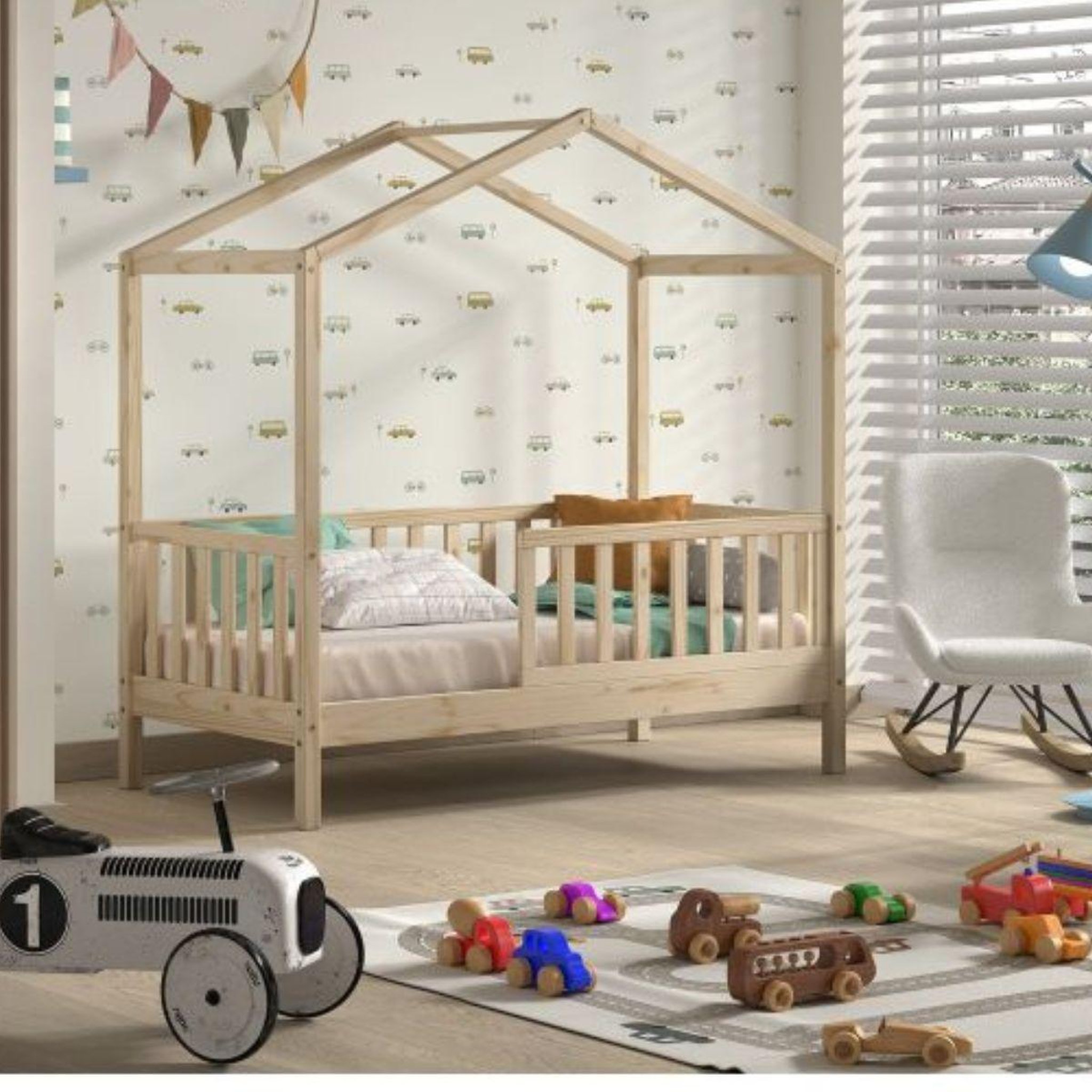 Voir la diapositive 3 : Vipack Lit Dallas 70x140 cm nature