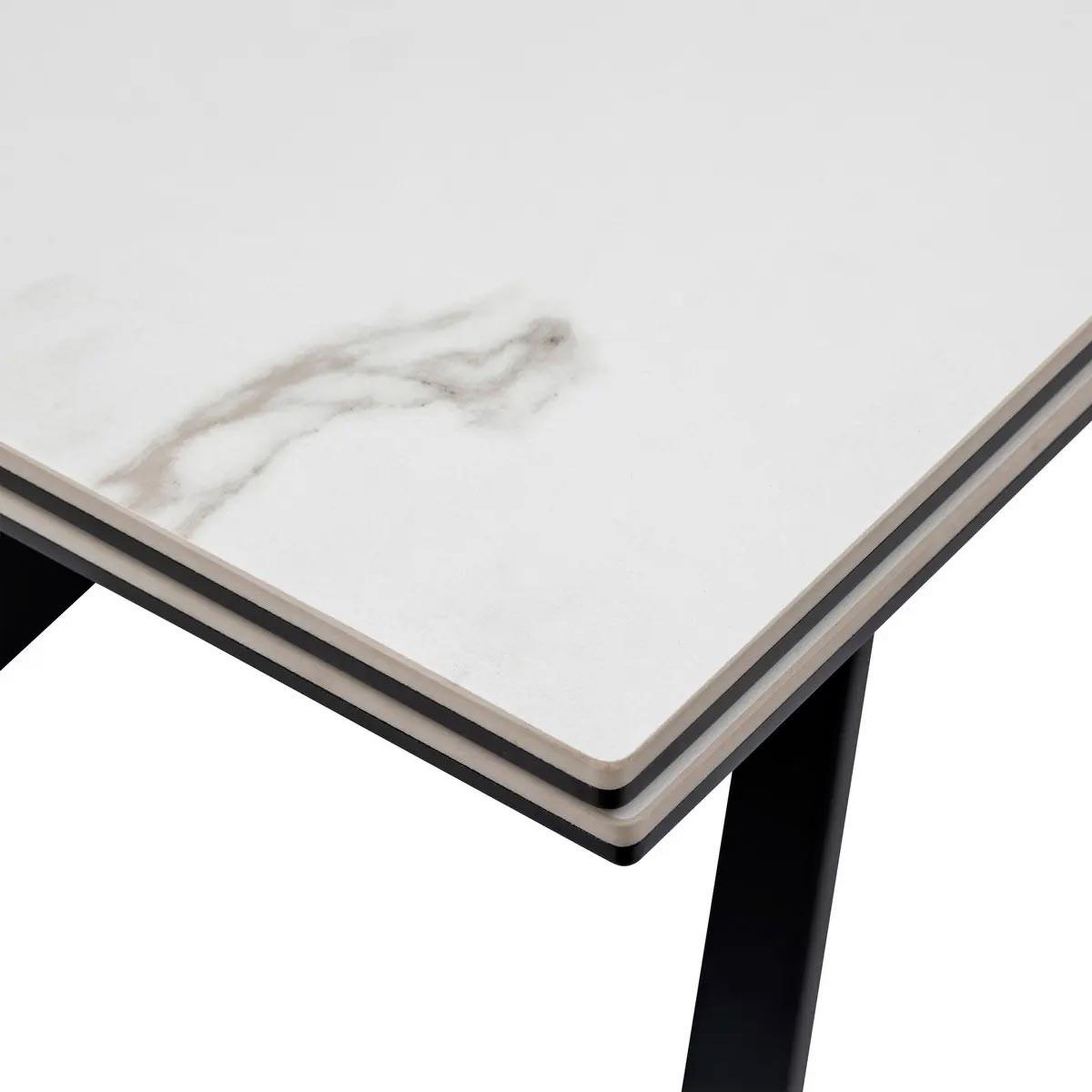 Voir la diapositive 5 : ATMOSPHERA Table à manger extensible effet marbre  boot  160-240cm blanc