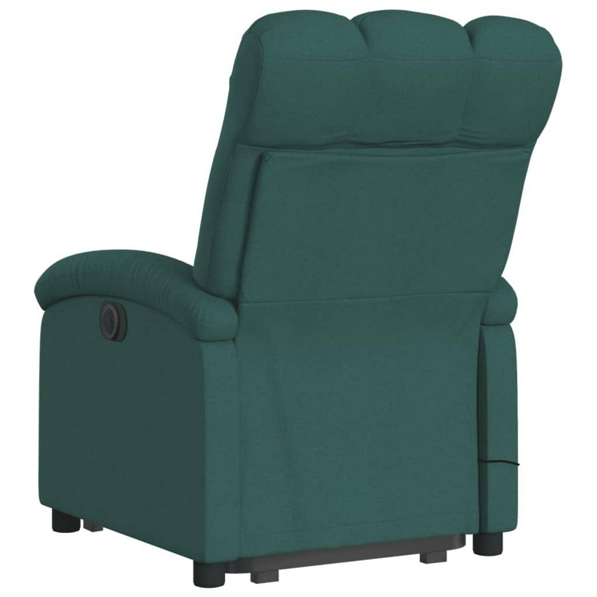 VIDAXL Fauteuil inclinable de massage electrique Vert fonce Tissu