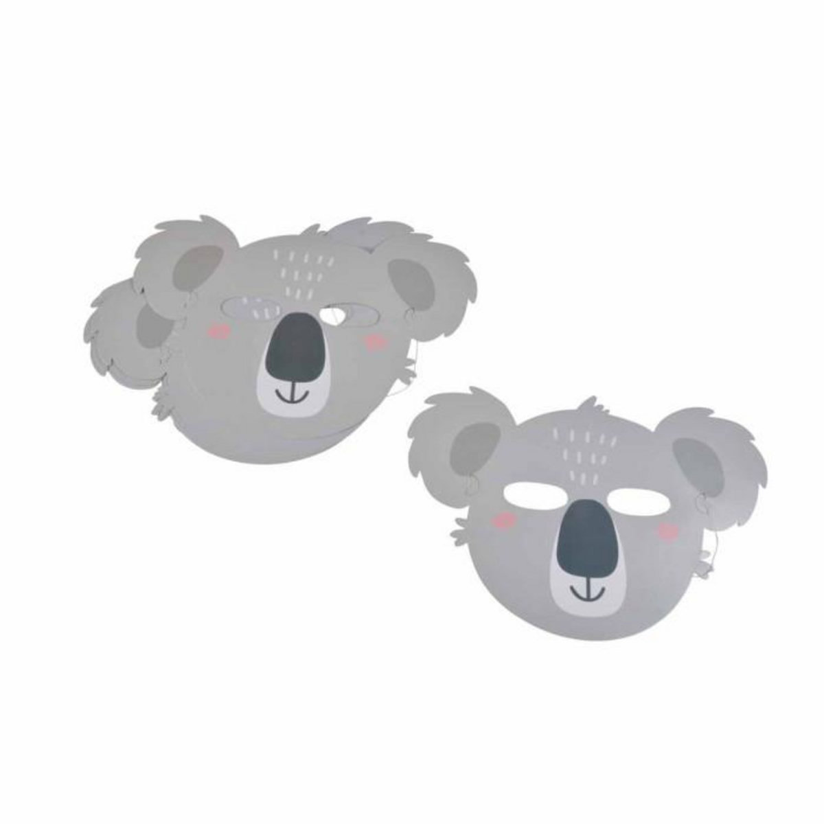 Paris Prix Lot de 6 Masques en Papier  Koala  Gris