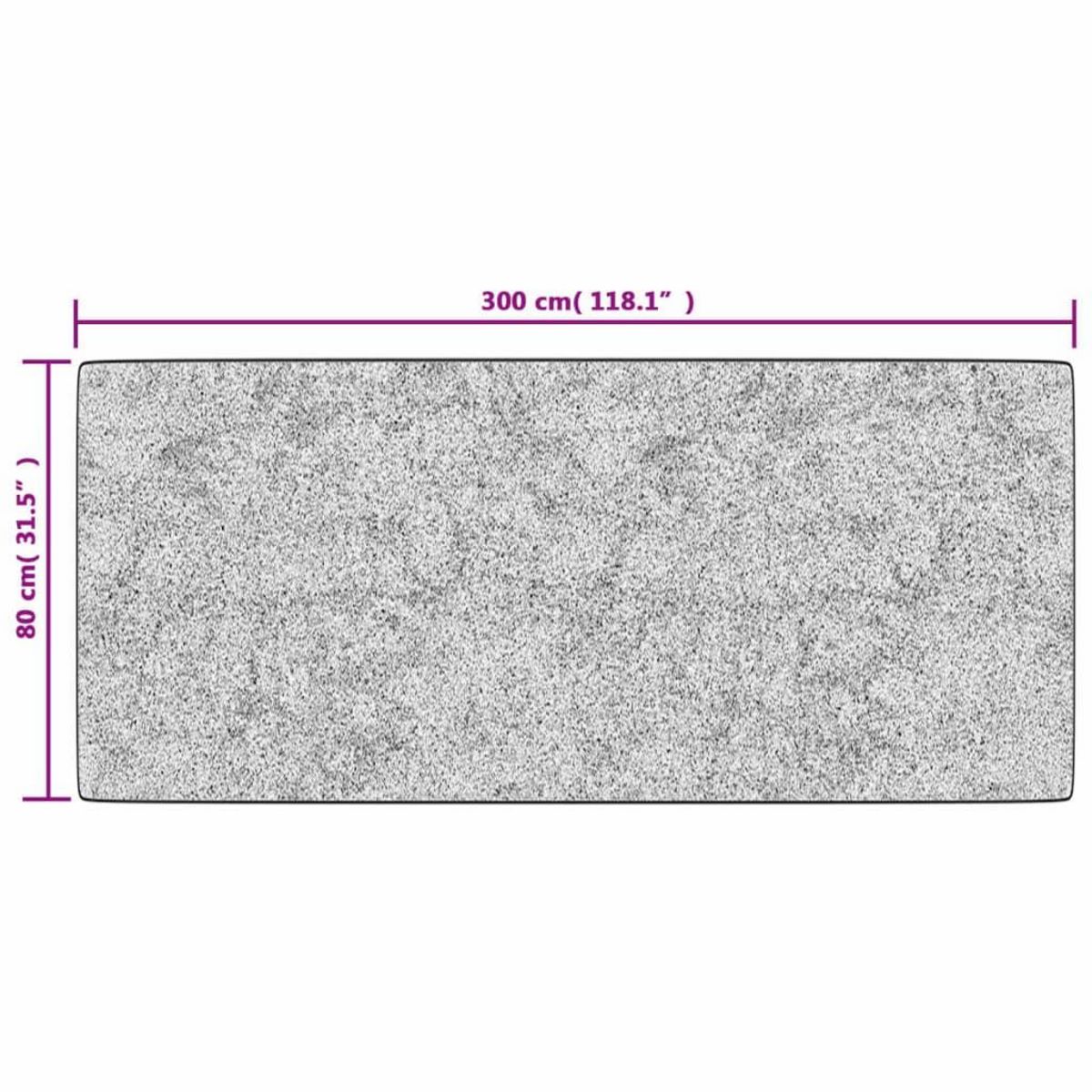 VIDAXL Tapis lavable antiderapant 80x300 cm Noir et blanc