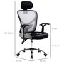 Voir la diapositive 3 : VINSETTO Vinsetto Chaise de bureau manager grand confort réglable dossier inclinable piètement chromé tissu maille polyester gris noir