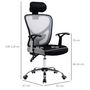 Voir la diapositive 3 : VINSETTO Vinsetto Chaise de bureau manager grand confort réglable dossier inclinable piètement chromé tissu maille polyester gris noir