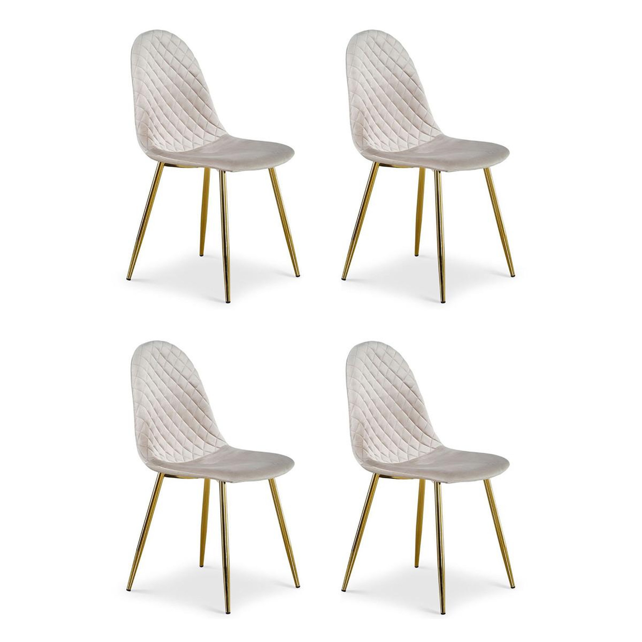 Paris Prix Lot de 4 chaises en velours  waynor  87cm taupe