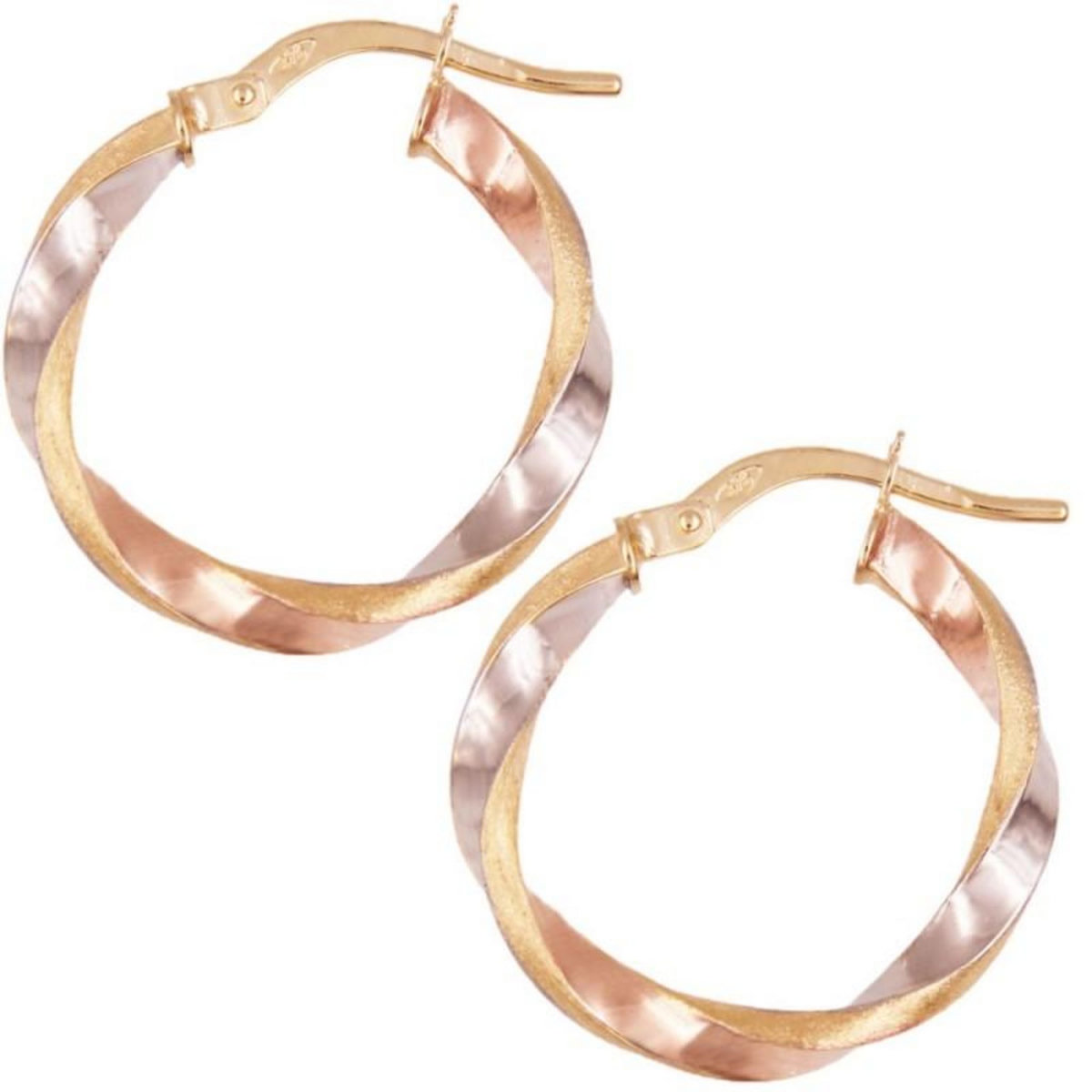 L'ATELIER D'AZUR Boucles d'Oreilles Créoles - Or Tricolore - Femme