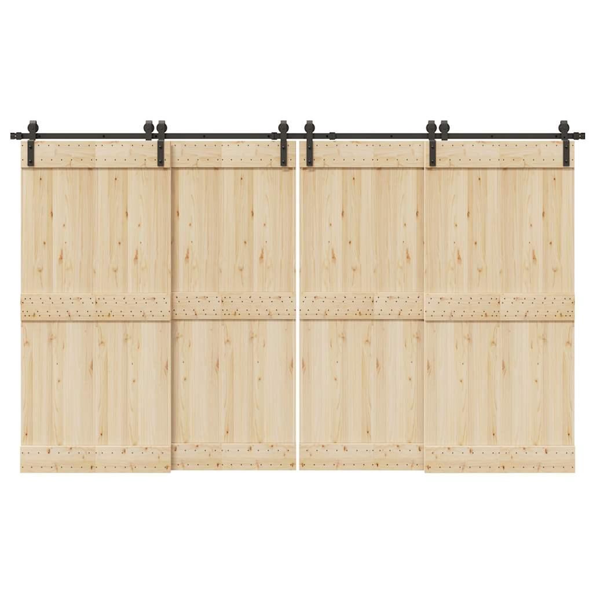 VIDAXL Kit de quincaillerie de porte coulissante 366 cm acier noir