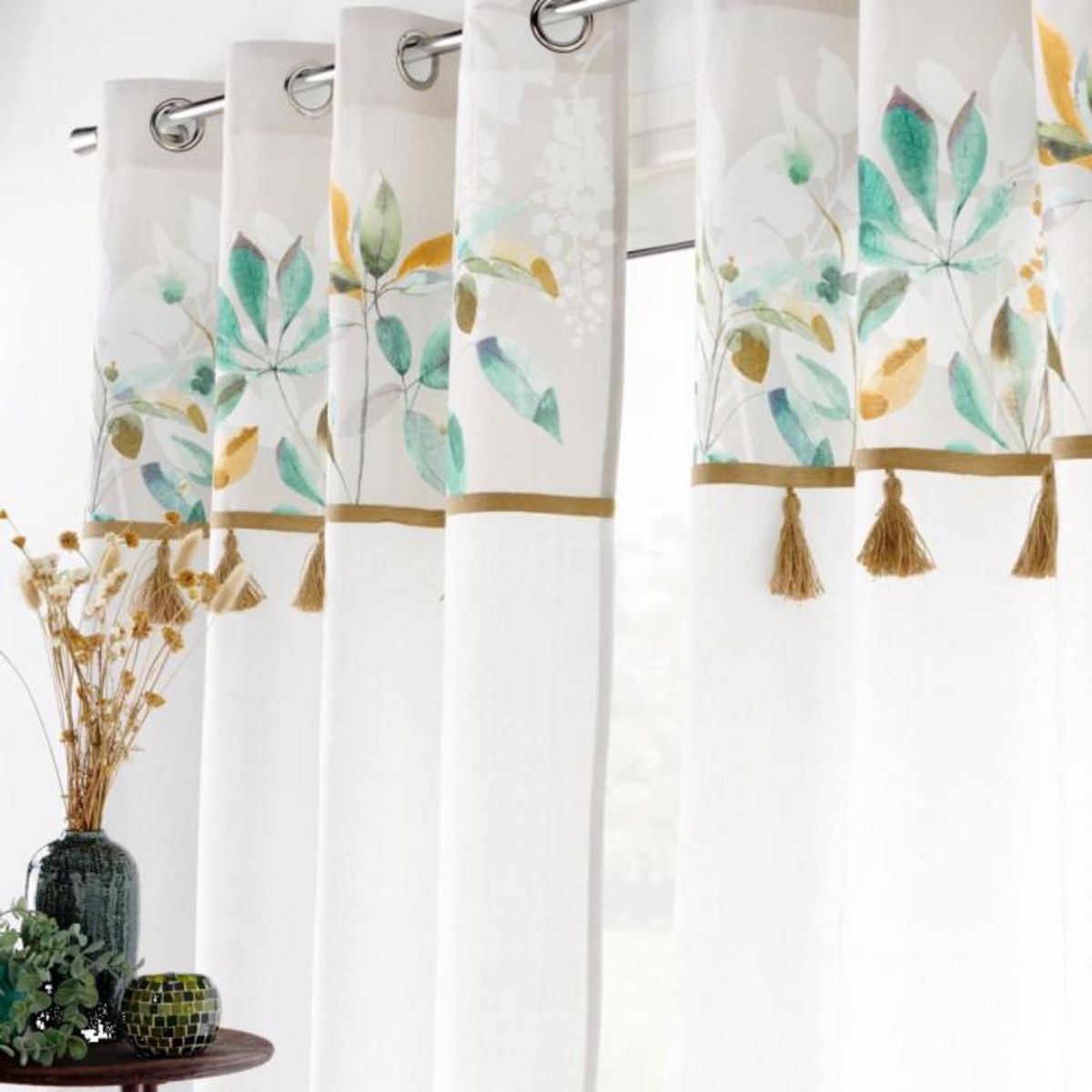 Paris Prix Rideau à Œillets Avec Pompons  Dilaris  140x240cm Multicolore