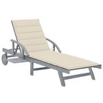 VIDAXL Chaise longue de jardin avec coussin Bois d'acacia solide