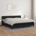 VIDAXL Sommier a lattes de lit avec matelas Noir 200x200 cm Similicuir