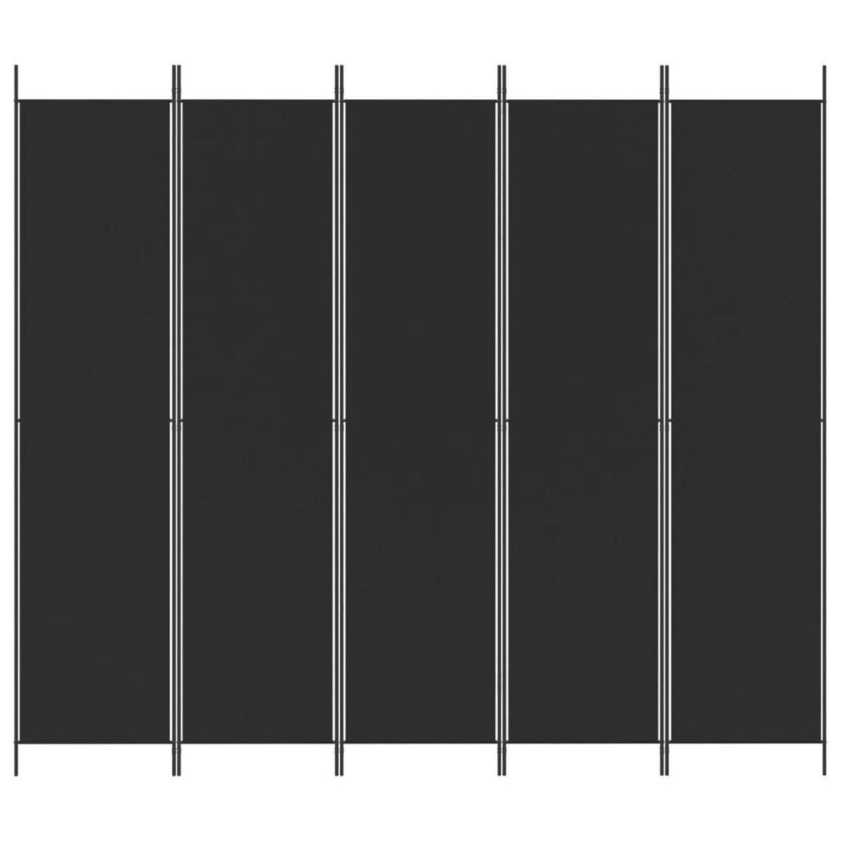VIDAXL Cloison de separation 5 panneaux Noir 250x220 cm Tissu