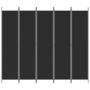 Voir la diapositive 3 : VIDAXL Cloison de separation 5 panneaux Noir 250x220 cm Tissu