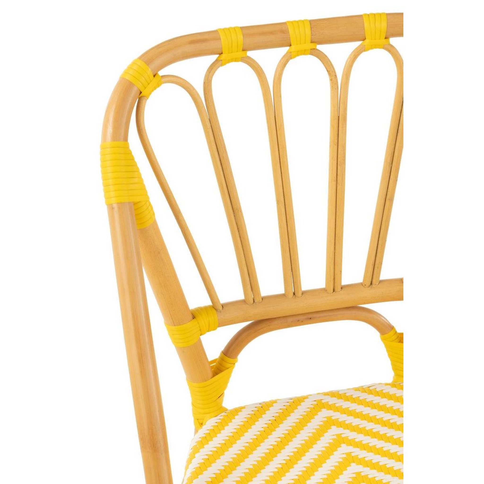 Voir la diapositive 5 : J-LINE Chaise en rotin  danial  85cm jaune