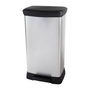 Voir la diapositive 3 : CURVER Poubelle Duo Rectangle - DECO BIN - CURVER - 46L (23+23L) - Double compartiment - 39 x 29 x 72 cm - Gris métallisé