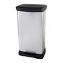 Voir la diapositive 3 : CURVER Poubelle Duo Rectangle - DECO BIN - CURVER - 46L (23+23L) - Double compartiment - 39 x 29 x 72 cm - Gris métallisé