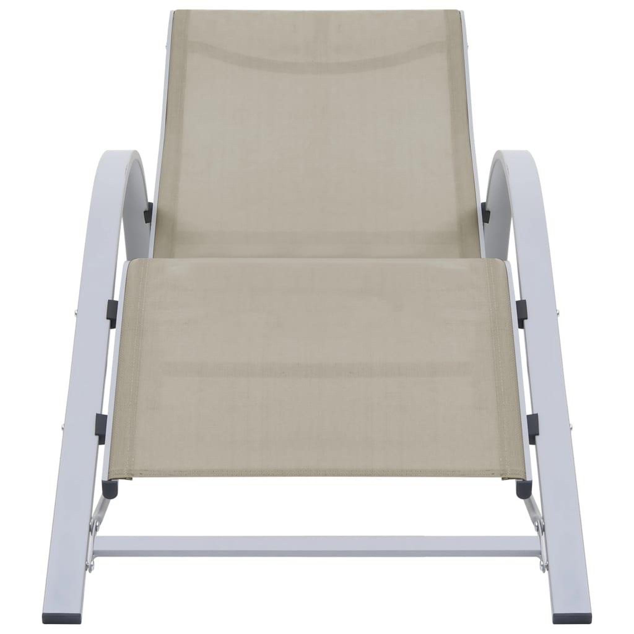 Voir la diapositive 4 : VIDAXL Chaises longues lot de 2 avec table aluminium creme