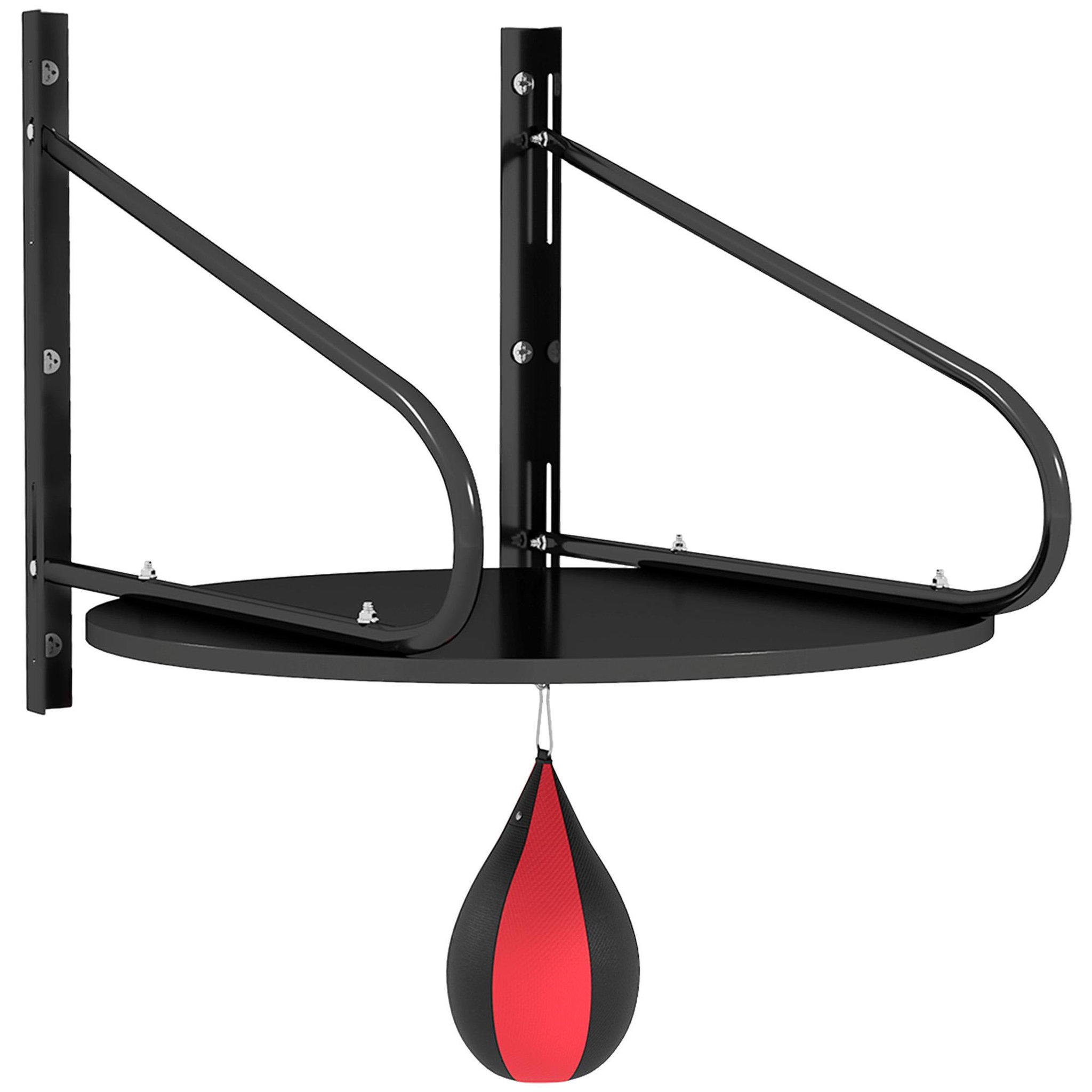 Voir la diapositive 1 : HOMCOM Punching ball poire de vitesse boxe avec support plateau tournant + pompe mdf acier revêtement synthétique rouge noir