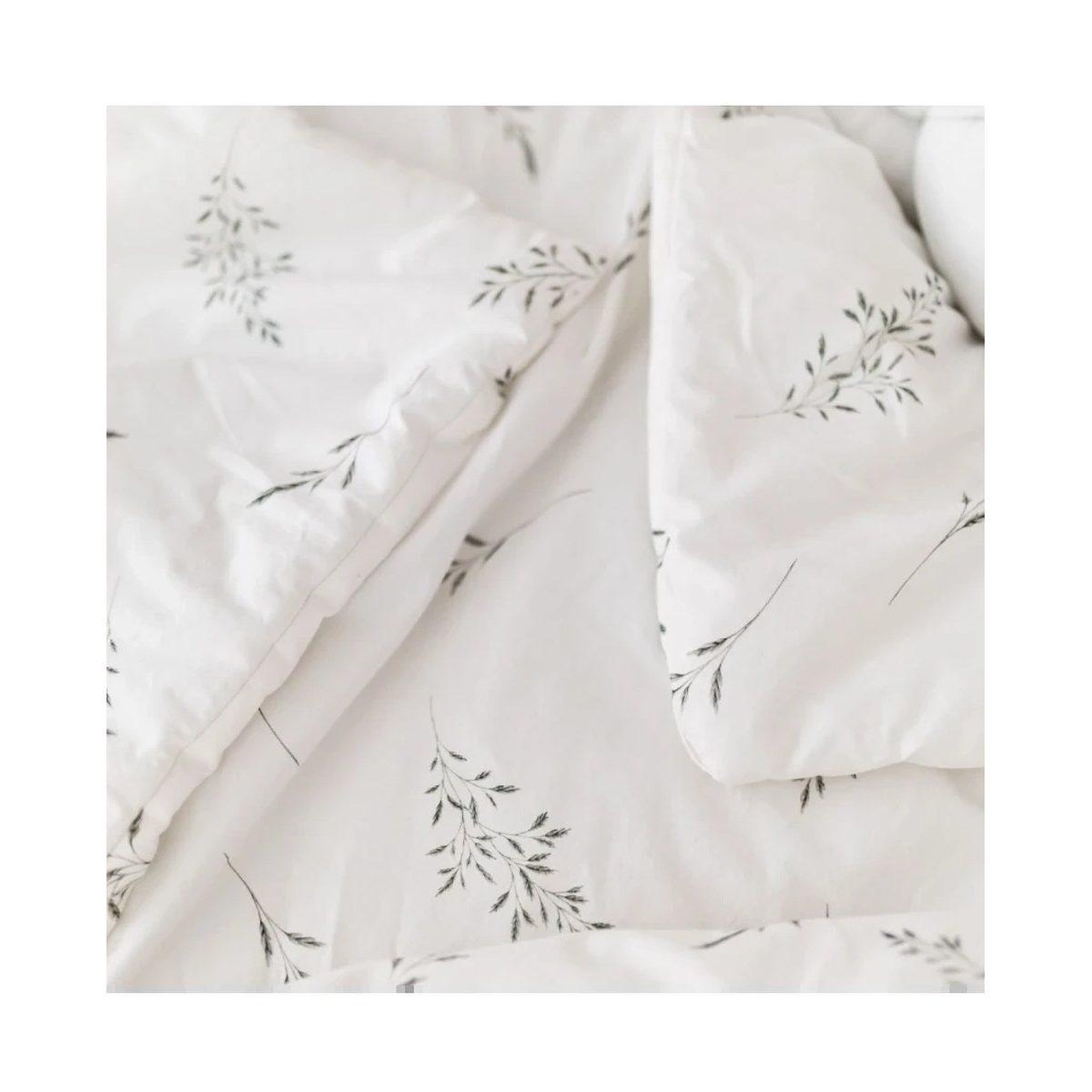 Voir la diapositive 4 : WALDIN Parure de lit bébé couette et oreiller 120 × 90 cm - taille L - brindilles vertes
