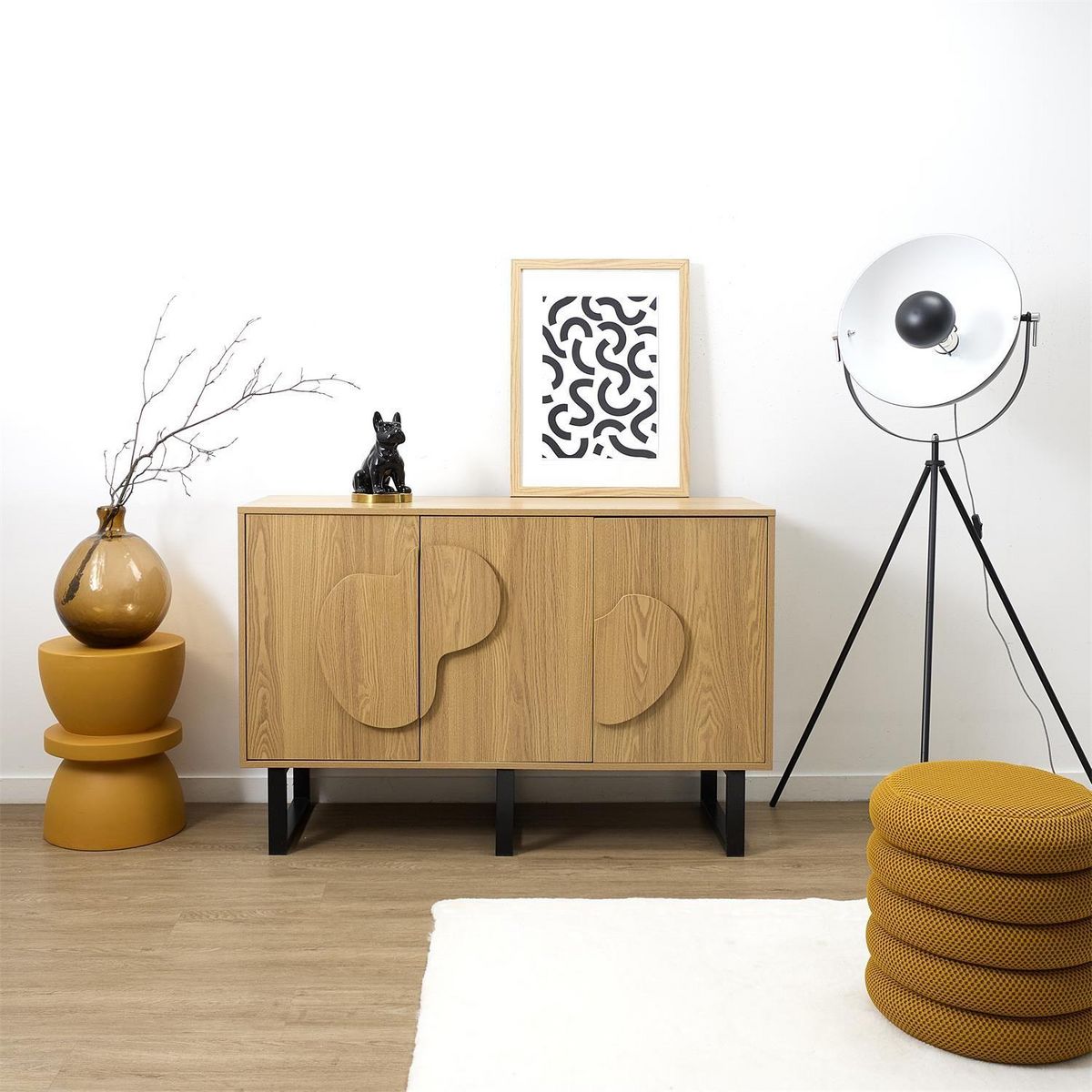 The Home Deco Factory Buffet 3 portes en bois CALYPSO - Marron