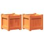 Voir la diapositive 2 : VIDAXL Jardinieres 2 pcs cire marron bois de pin massif