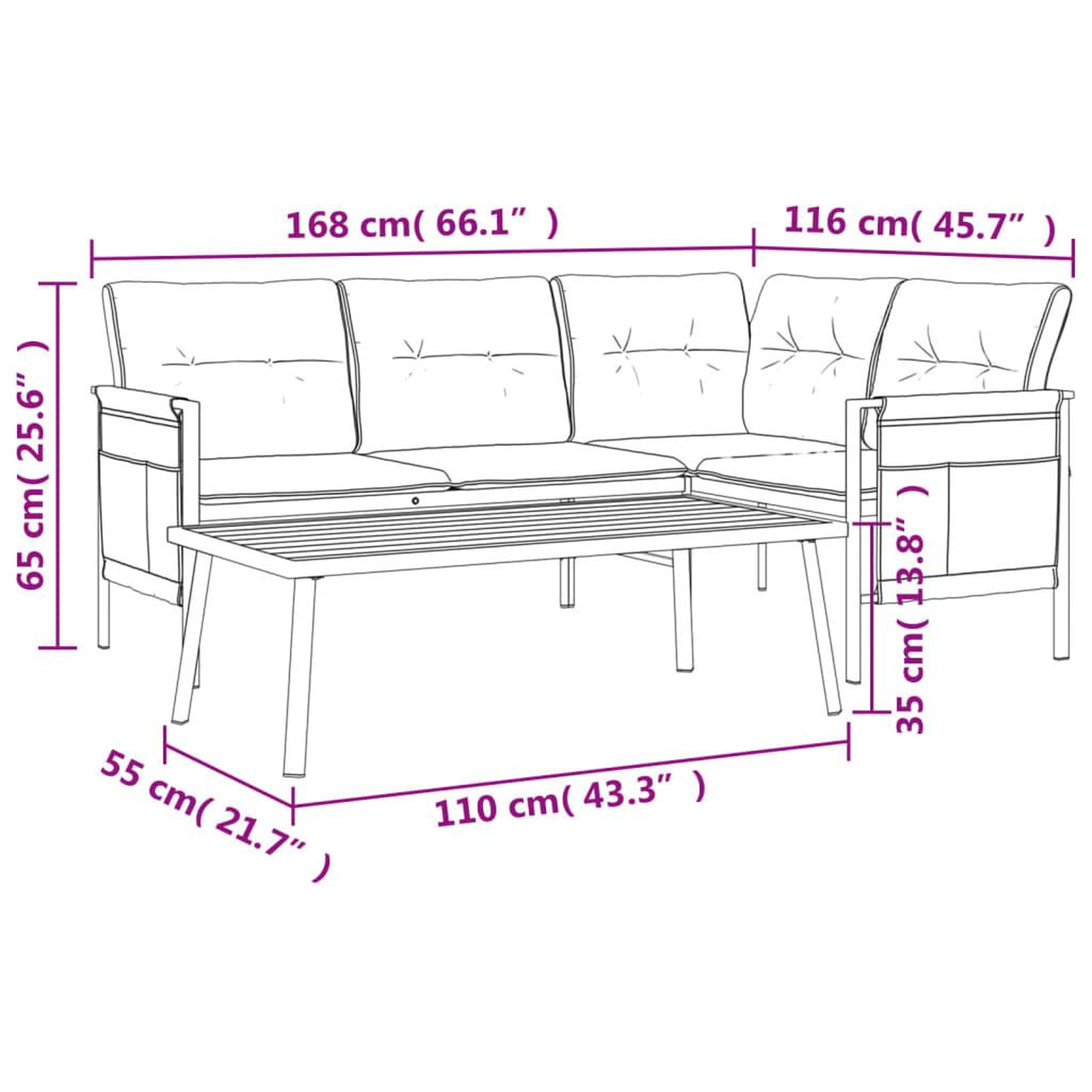 Voir la diapositive 6 : VIDAXL Salon de jardin 2 pcs anthracite acier