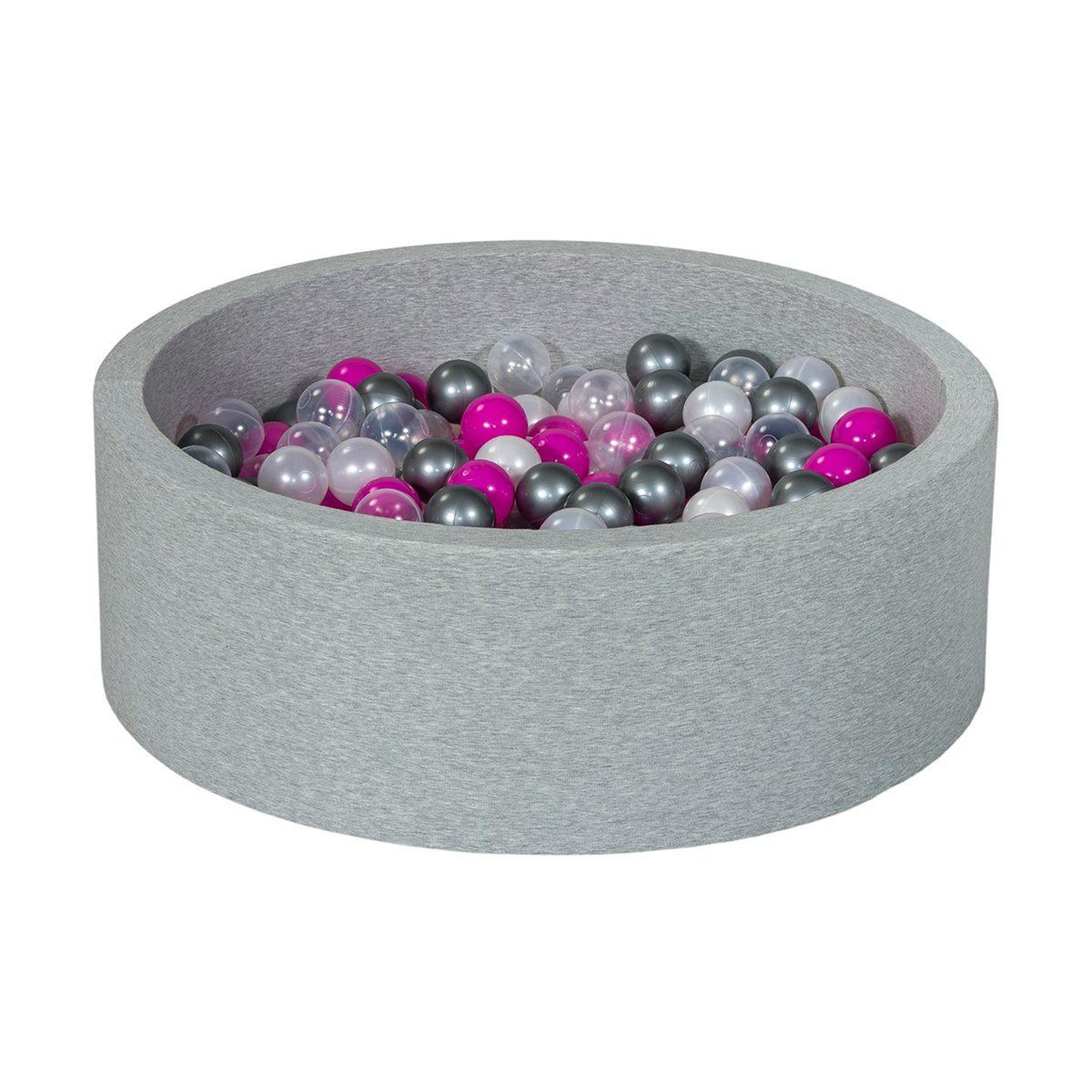 VELINDA Piscine à balles aire de jeu + 300 balles perle, transparent, rose, argent