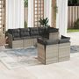 Voir la diapositive 1 : VIDAXL Salon de jardin avec coussins 7 pcs gris clair resine tressee