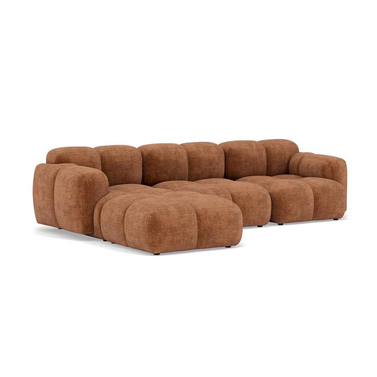 LISA DESIGN Grace - canapé modulable d'angle réversible 4 places en velours texturé