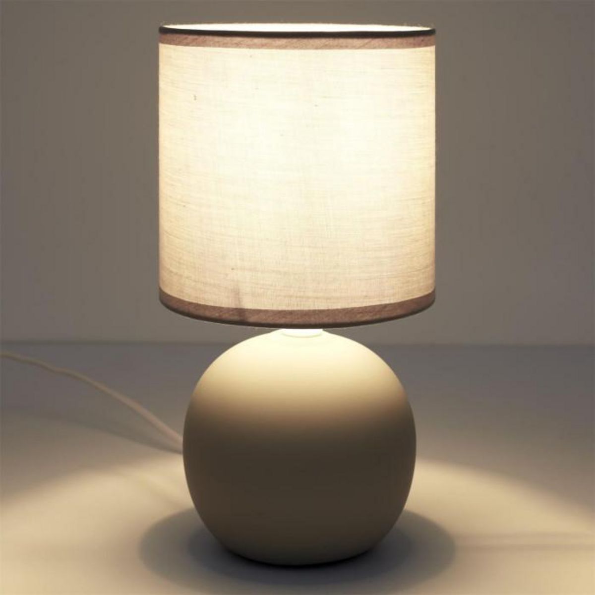 Paris Prix Lampe à Poser en Céramique  Loraine  25cm Taupe