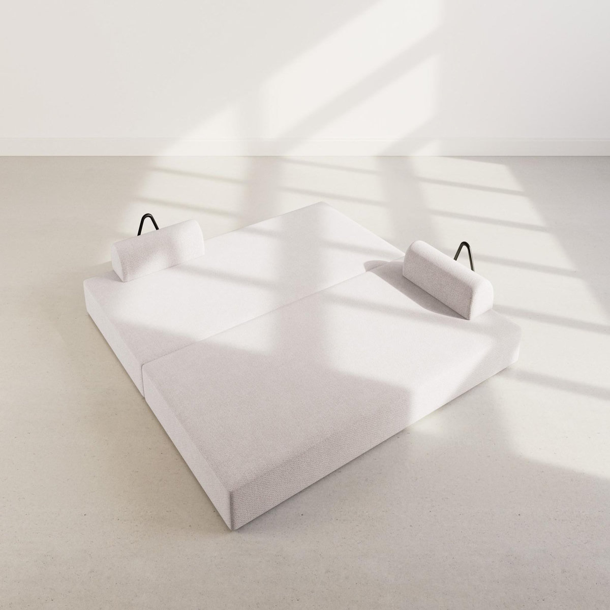 LISA DESIGN Astral - canapé 3 places convertible en velours texturé