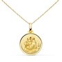 L'ATELIER D'AZUR Collier - Médaille Or 18 Carats 750/1000 Saint Antoine de Padoue - Chaîne Dorée - Gravure Offerte