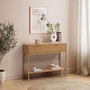 Voir la diapositive 2 : VS VENTA-STOCK Table console Lluvia 2 tiroirs effet Chêne
