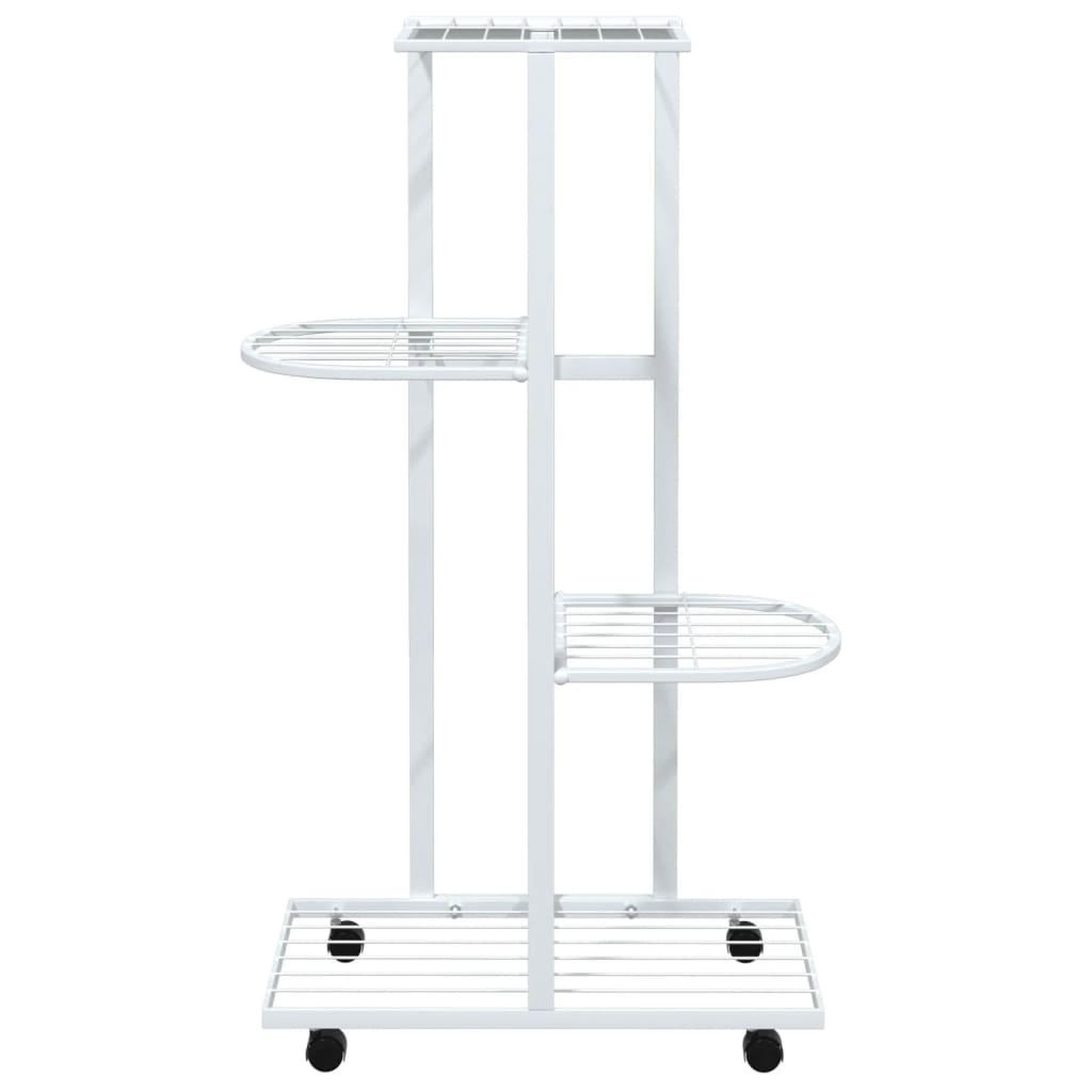Voir la diapositive 3 : VIDAXL Jardiniere a 4 niveaux avec roues 44x23x80 cm Blanc Fer