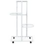 Voir la diapositive 3 : VIDAXL Jardiniere a 4 niveaux avec roues 44x23x80 cm Blanc Fer
