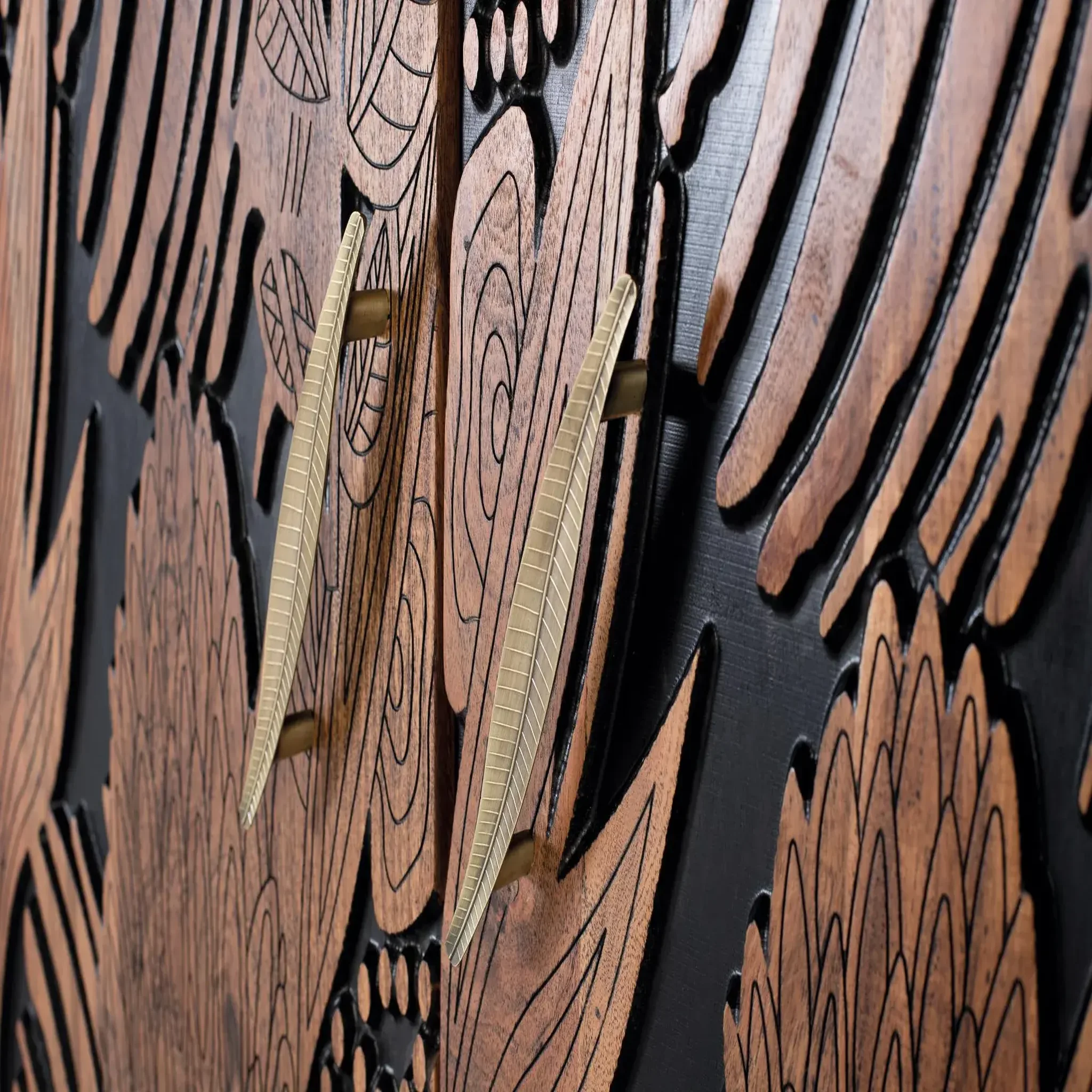 Voir la diapositive 5 : GINER Y COLOMER SL Armoire en bois d'acacia 90cm style ethnique moderne