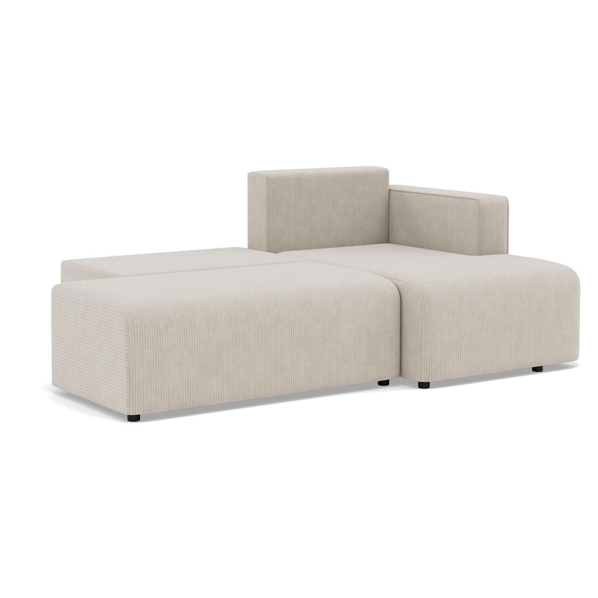 BEST MOBILIER Topaze - canapé d'angle droit 4 places convertible avec coffre en velours côtelé