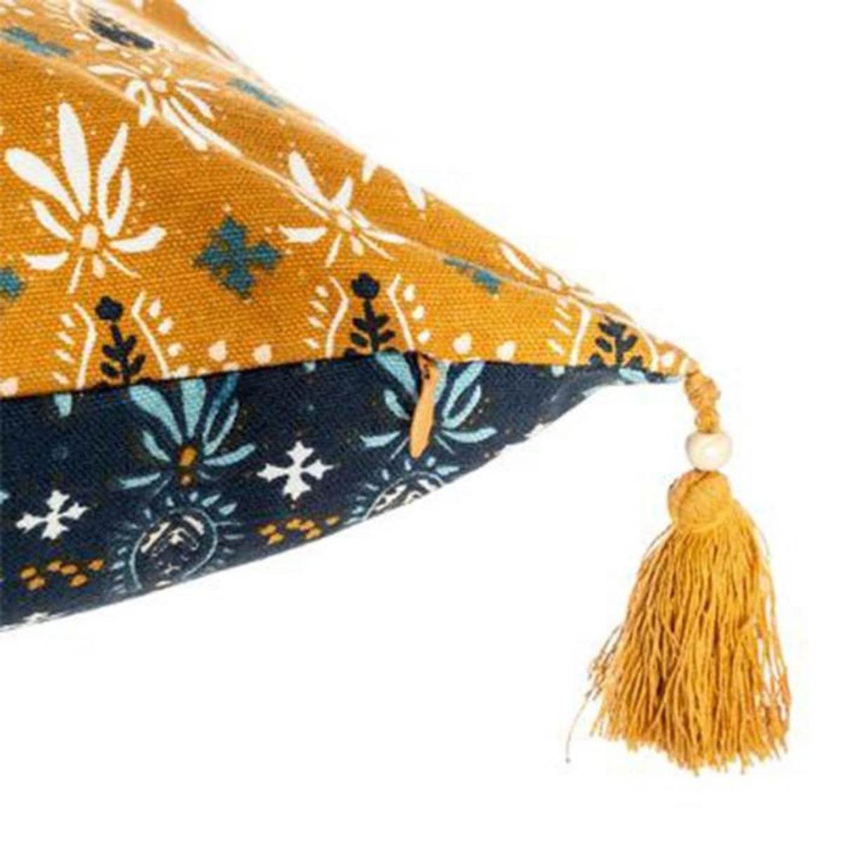 ATMOSPHERA Housse de Coussin  Exotiq  40x40cm Bleu & Jaune