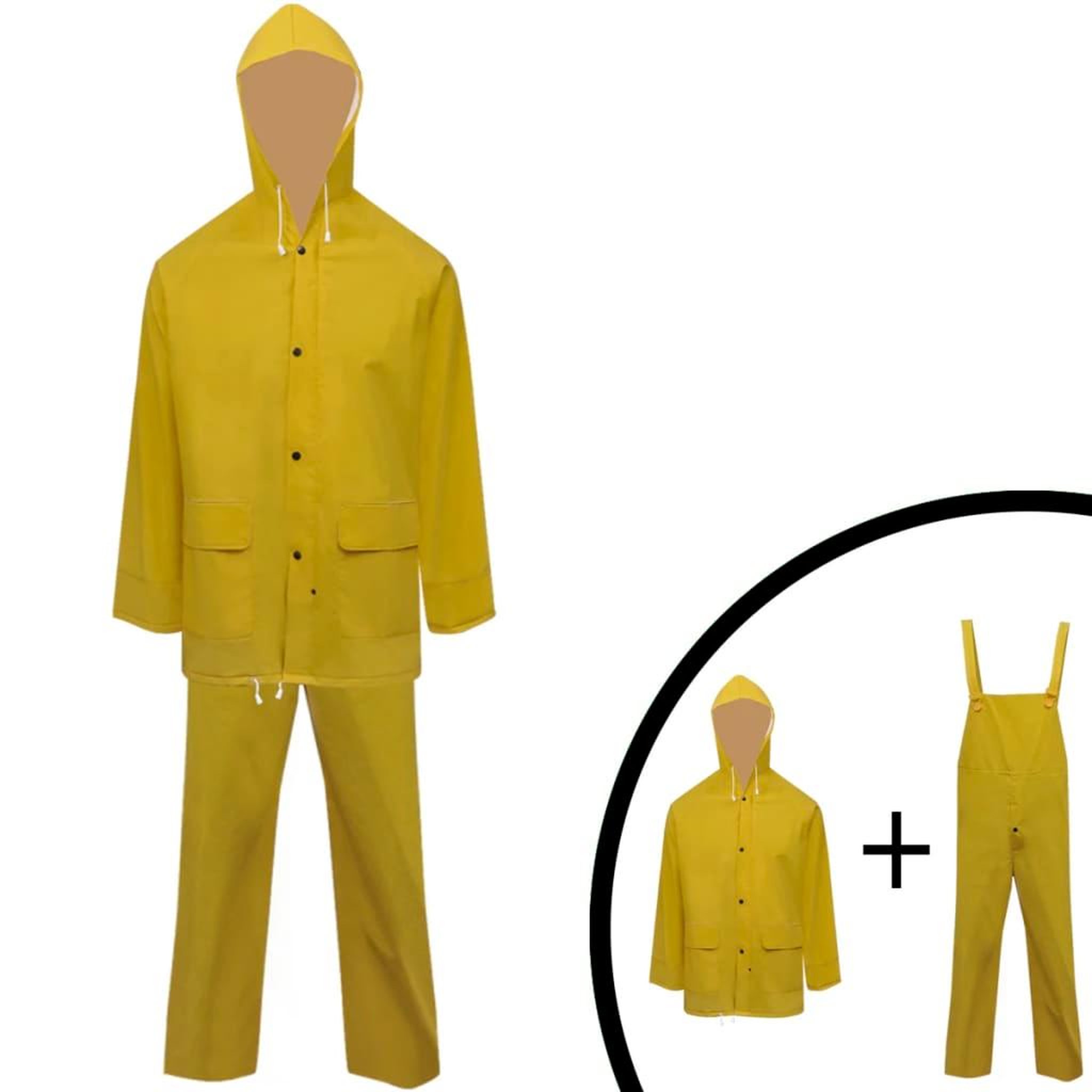 VIDAXL Combinaison de pluie 2 pcs impermeable resistant a capuche XXL